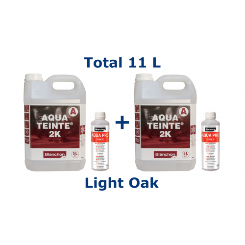 Blanchon AQUATEINTE® 2K (including hardener) 11 ltr (two 5.5 ltr cans) LIGHT OAK 05006006 (BL)